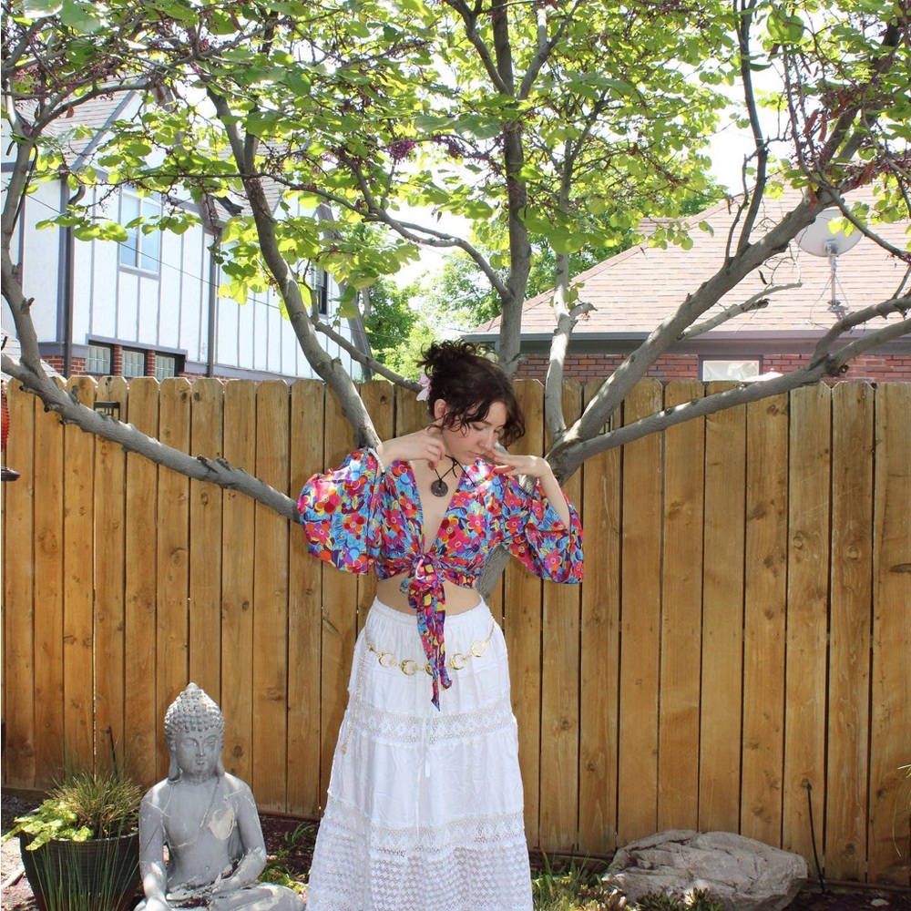 Cottagecore Long White Skirt - Picture 9 of 12
